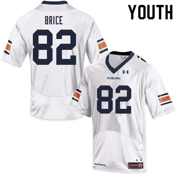 Youth #82 Hayden Brice Auburn Tigers College Football Jerseys Sale-White